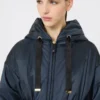 Water-repellent canvas padded parka, midnightblue