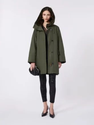Water-repellent canvas parka, kaki