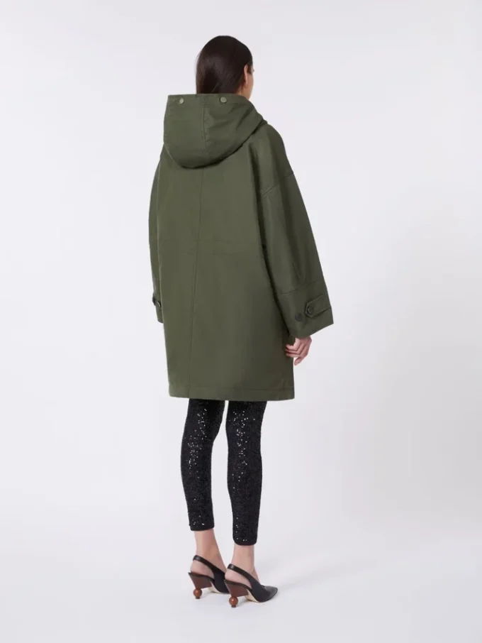 Water-repellent canvas parka, kaki