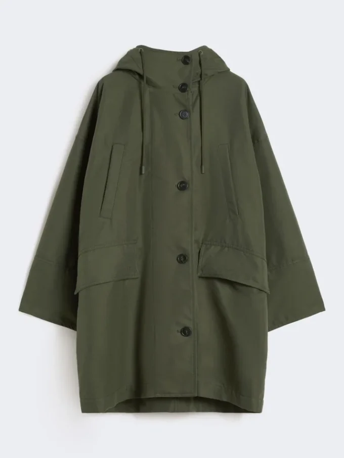 Water-repellent canvas parka, kaki