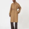 Water-repellent cotton-blend trench coat, brown