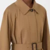 Water-repellent cotton-blend trench coat, brown