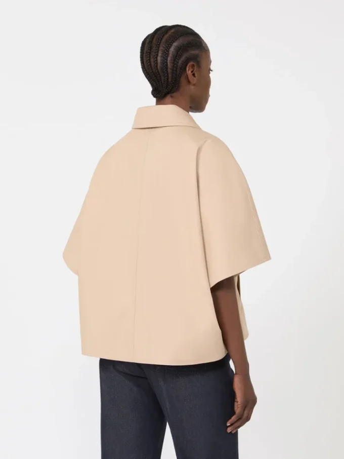 Water-repellent gabardine cape, albino
