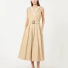 Water-repellent gabardine dress, beige