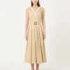 Water-repellent gabardine dress, beige