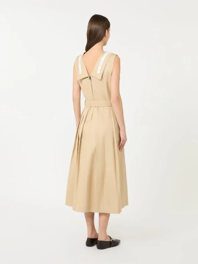 Water-repellent gabardine dress, beige