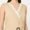 Water-repellent gabardine dress, beige