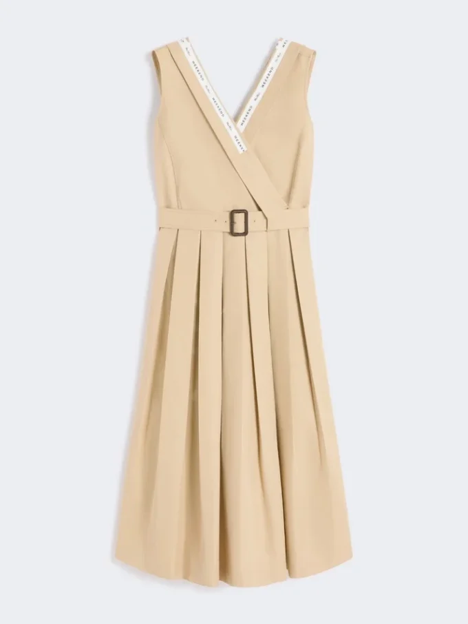 Water-repellent gabardine dress, beige