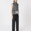 Water-repellent padded cashmere and canvas gilet, medium grey