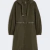 Water-repellent taffeta parka, green