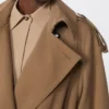 Water-repellent wool gabardine trench coat, brown