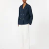Double-breasted linen jacket, midnightblue