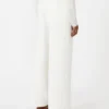 Wide-fit cotton and linen trousers, white