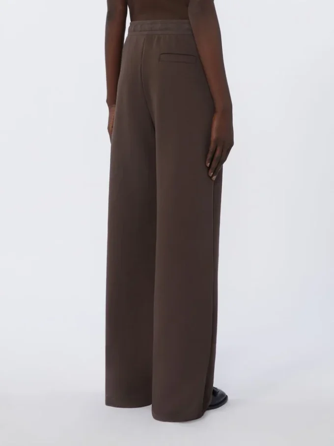 Wide-fit jersey trousers, chocolate