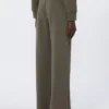 Wide-fit jersey trousers, kaki