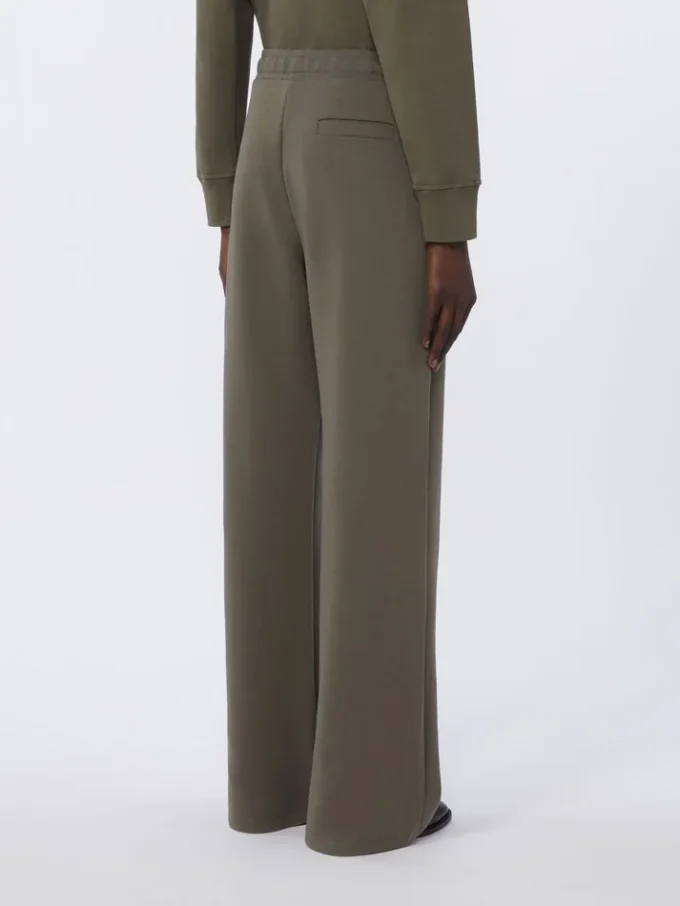 Wide-fit jersey trousers, kaki