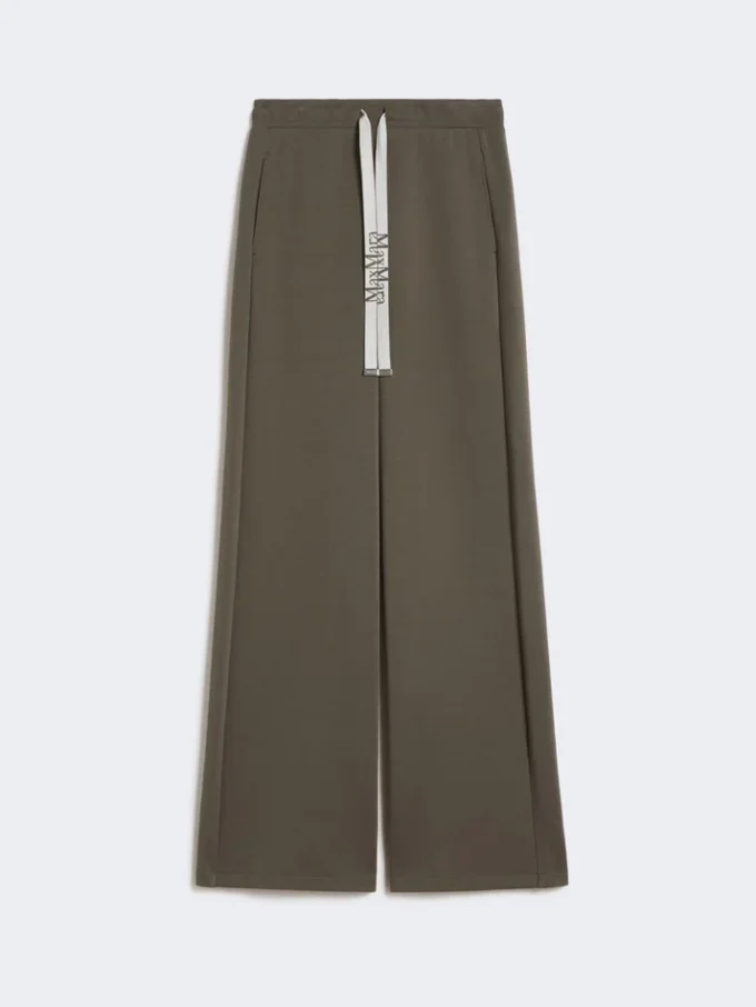 Wide-fit jersey trousers, kaki