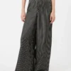 Wide-fit printed silk trousers, black white
