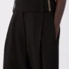 Wide-fit viscose satin trousers, black