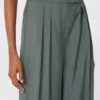 Wide-fit wool and silk trousers, dark green Wide-fit wool and silk trousers, dark green