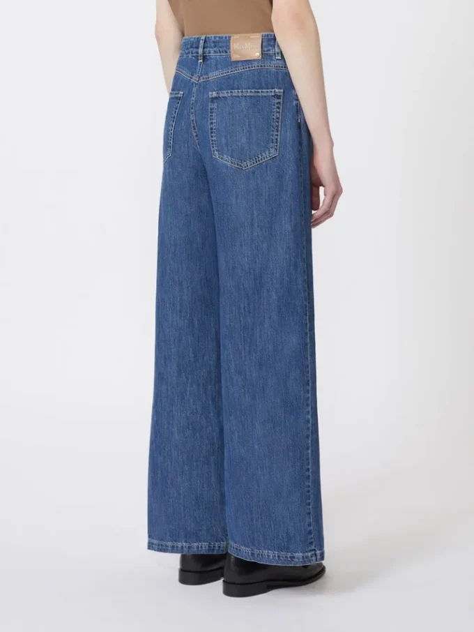 Wide-leg denim jeans, midnightblue