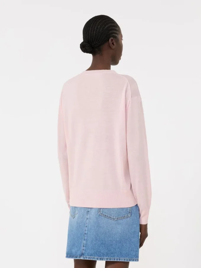 Wool and cashmere basic sweater, pink