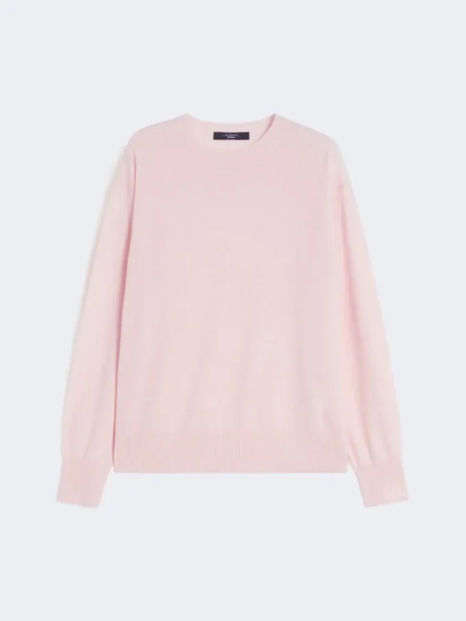 Wool and cashmere basic sweater, pink