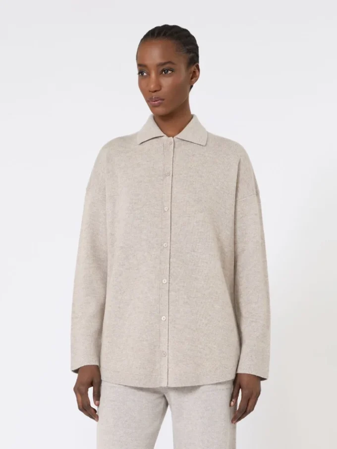 Wool and cashmere cardigan, beige