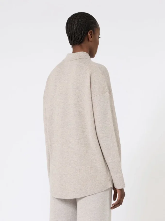 Wool and cashmere cardigan, beige