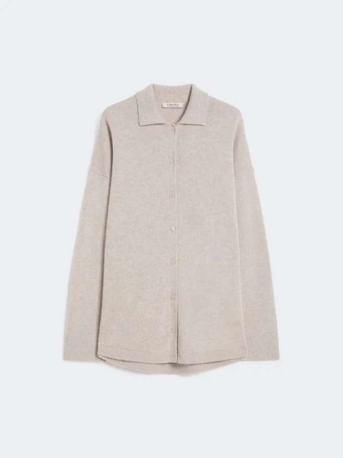 Wool and cashmere cardigan, beige