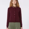 Wool and cashmere cardigan, bordeaux