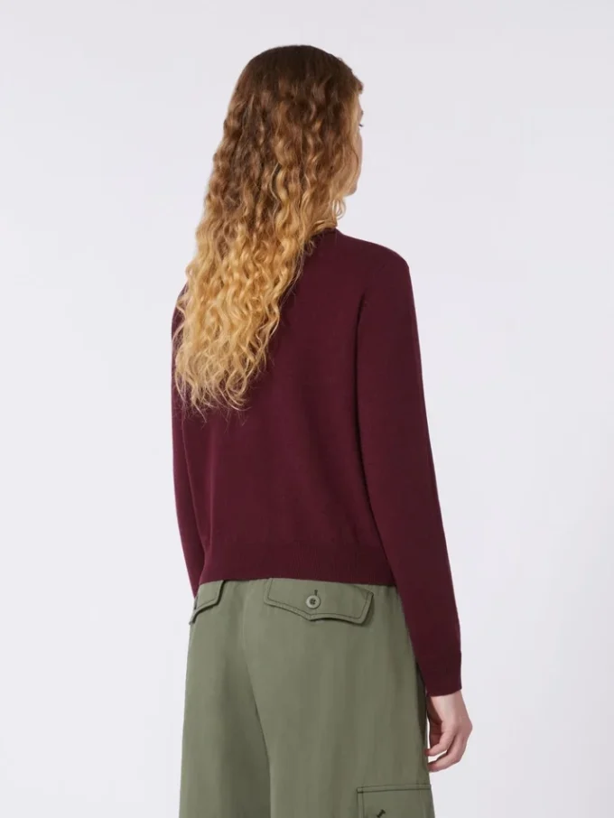 Wool and cashmere cardigan, bordeaux