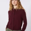 Wool and cashmere cardigan, bordeaux