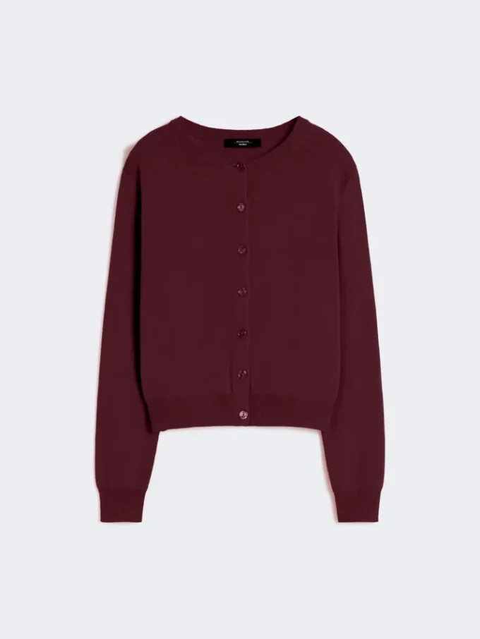 Wool and cashmere cardigan, bordeaux