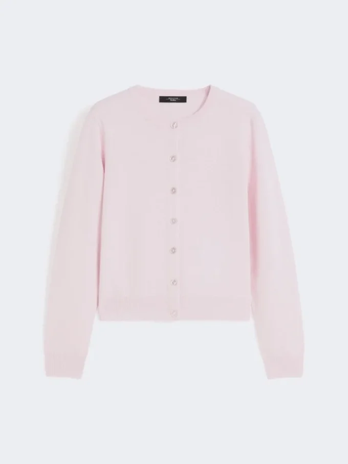 Wool and cashmere cardigan, pink