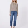 Wool and cashmere cardigan, turtledove