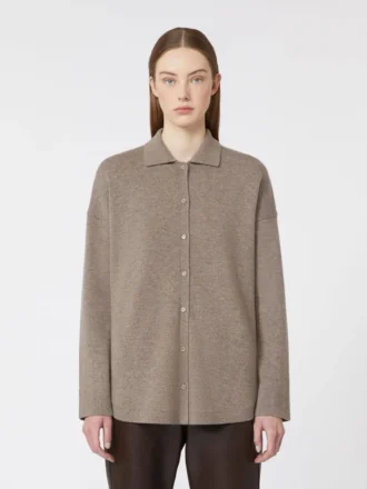 Wool and cashmere cardigan, turtledove