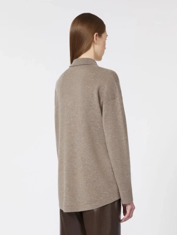 Wool and cashmere cardigan, turtledove