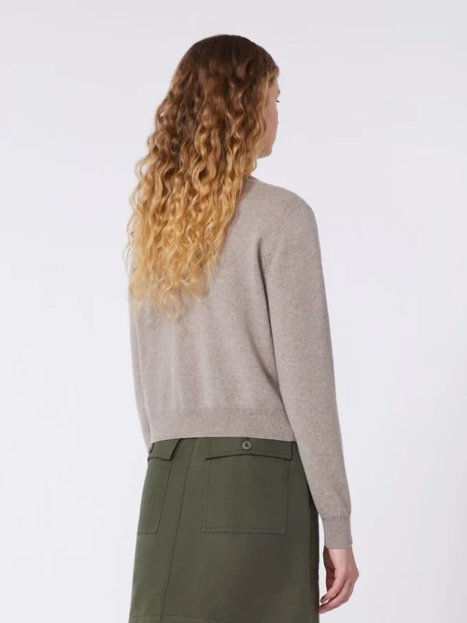 Wool and cashmere cardigan, turtledove