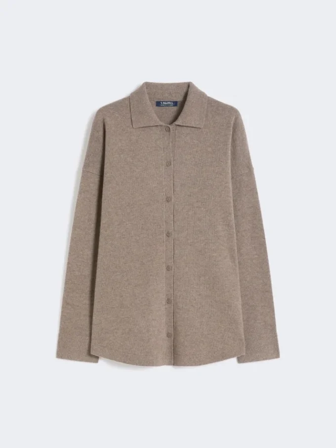 Wool and cashmere cardigan, turtledove