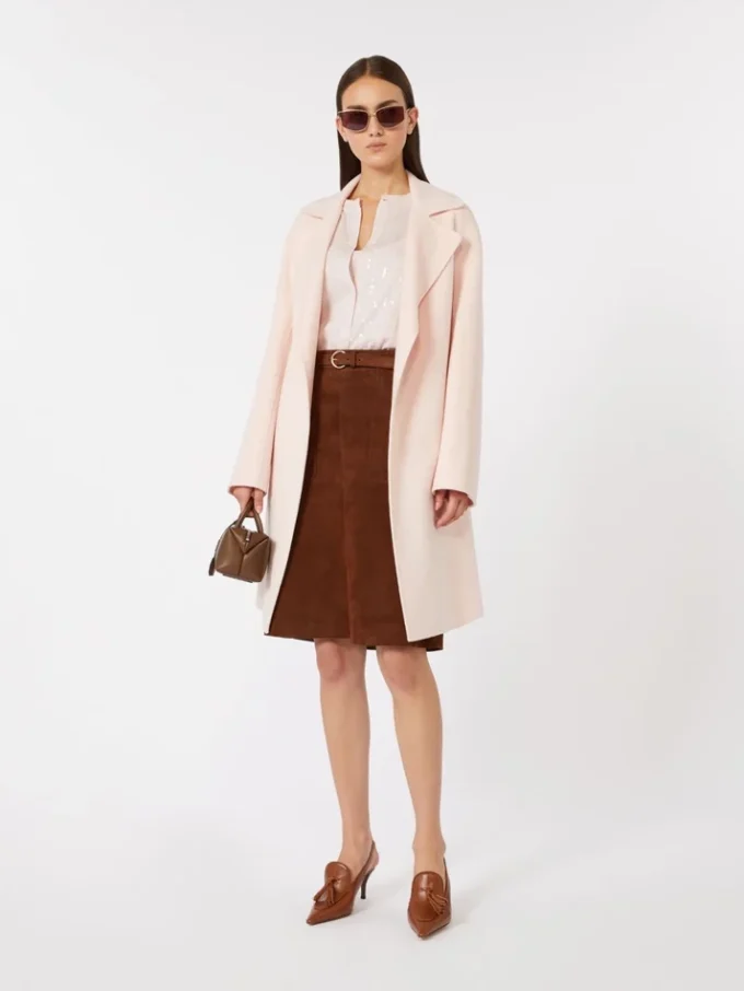 Wool and cashmere coat, pink