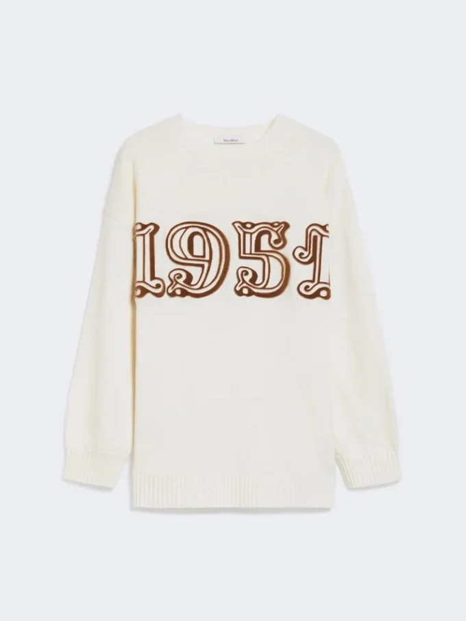 Wool and cashmere jumper, white