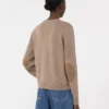 Wool and cashmere sweater with patch detail, camel