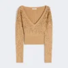 Wool and cashmere v-neck sweater, camel Wool and cashmere v-neck sweater, camel