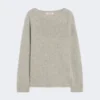 Wool and cashmere yarn sweater, beige