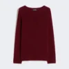 Wool and cashmere yarn sweater, raspberry