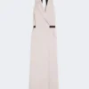 Wool and cotton canvas dress, beige