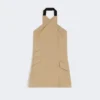 Wool and silk poplin sleeveless jacket, camel