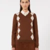 Wool and silk sweater, chocolate