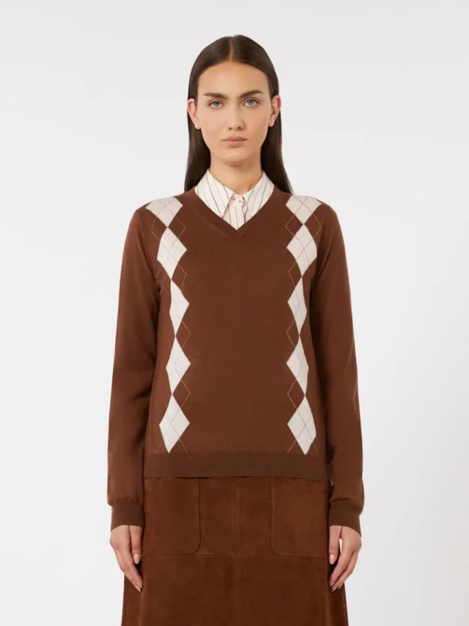 Wool and silk sweater, chocolate